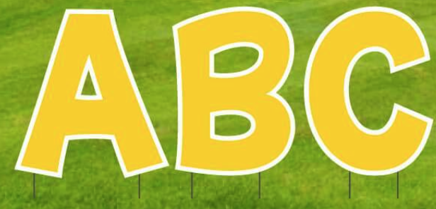 yellow alphabet 18-inch yard card letters